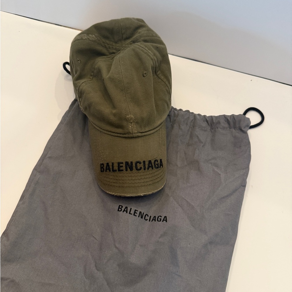 Balenciaga Khaki Green Baseball Cap